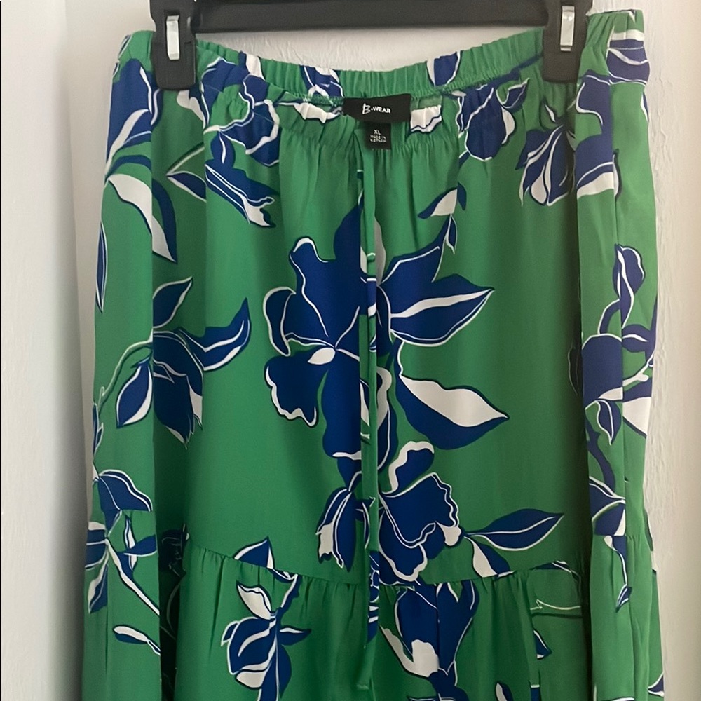 Bwear Green and Blue Floral Skirt